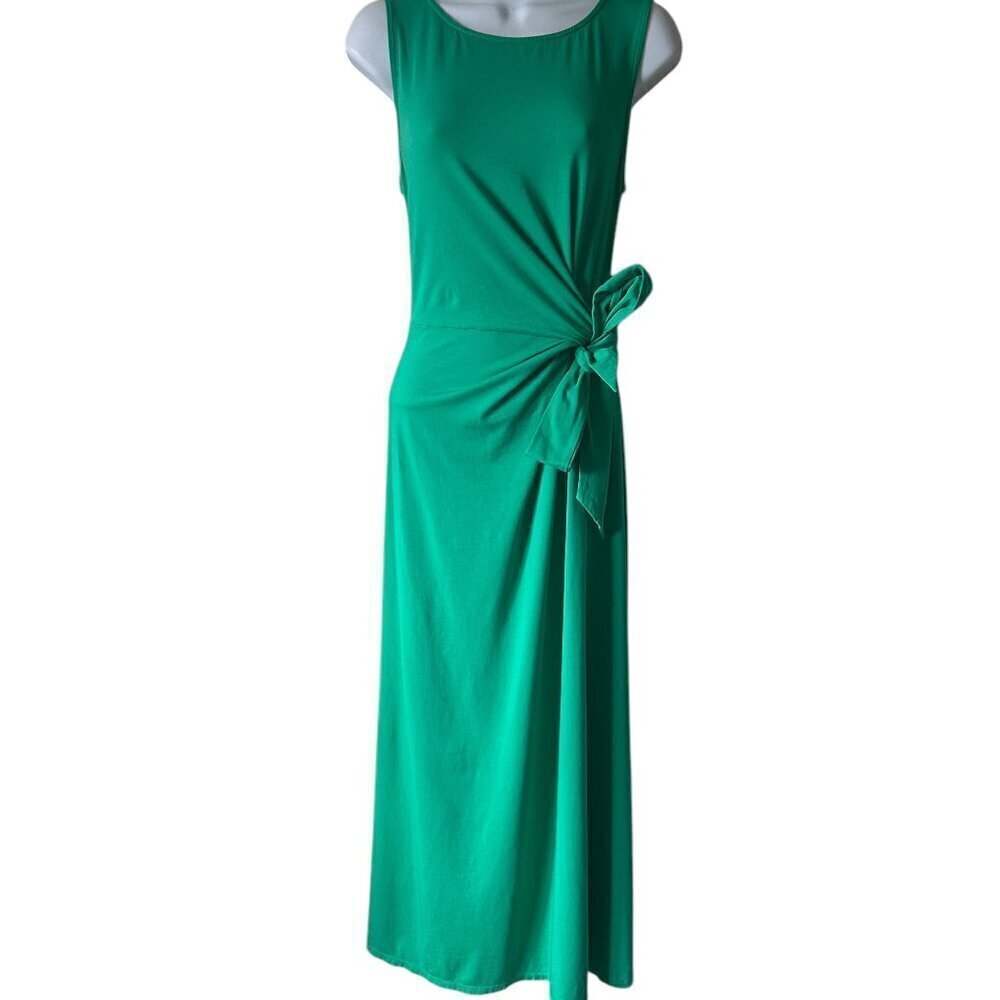 NWOT Lands' End Sleeveless Side Knot Maxi Dress in Clover - Size S - Picture 3 of 9